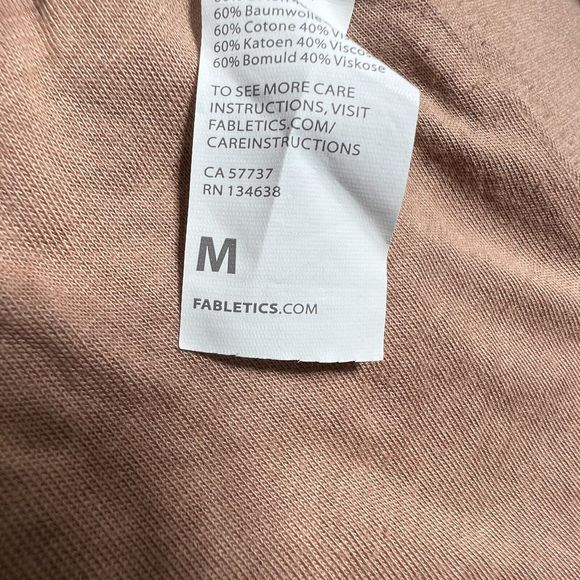 Fabletics Hooded Sweatshirt Womens Medium Peach Sherpa Half-Zip Fleece Jacket - Picture 7 of 8
